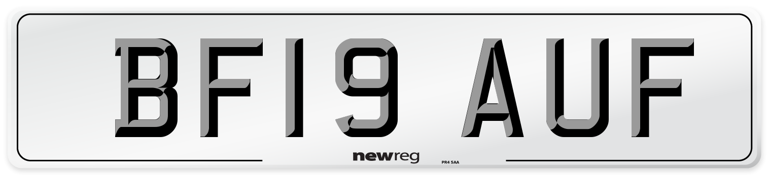 BF19 AUF Number Plate from New Reg